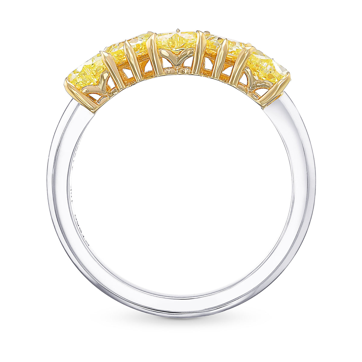 Fancy Yellow Heart shape Diamond Band Ring