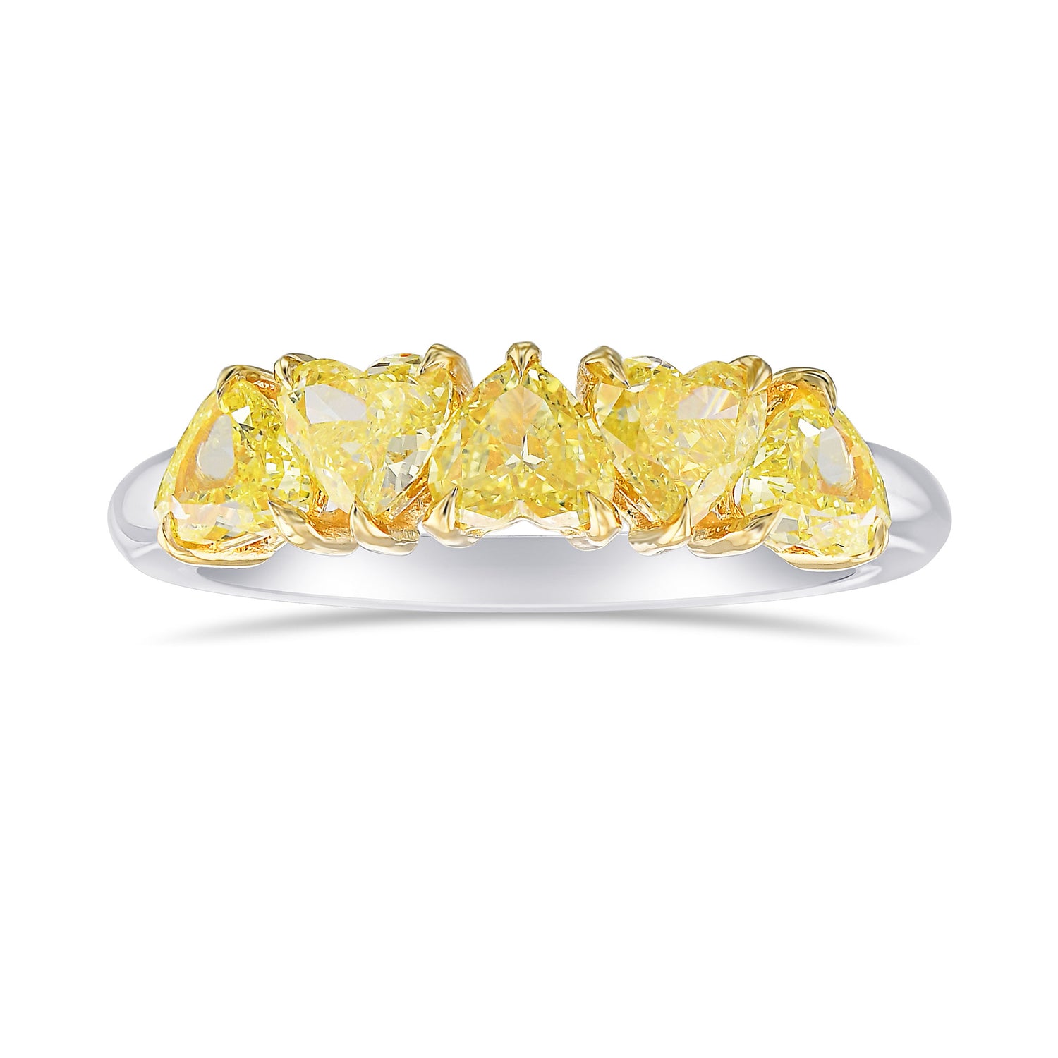 Fancy Yellow Heart shape Diamond Band Ring