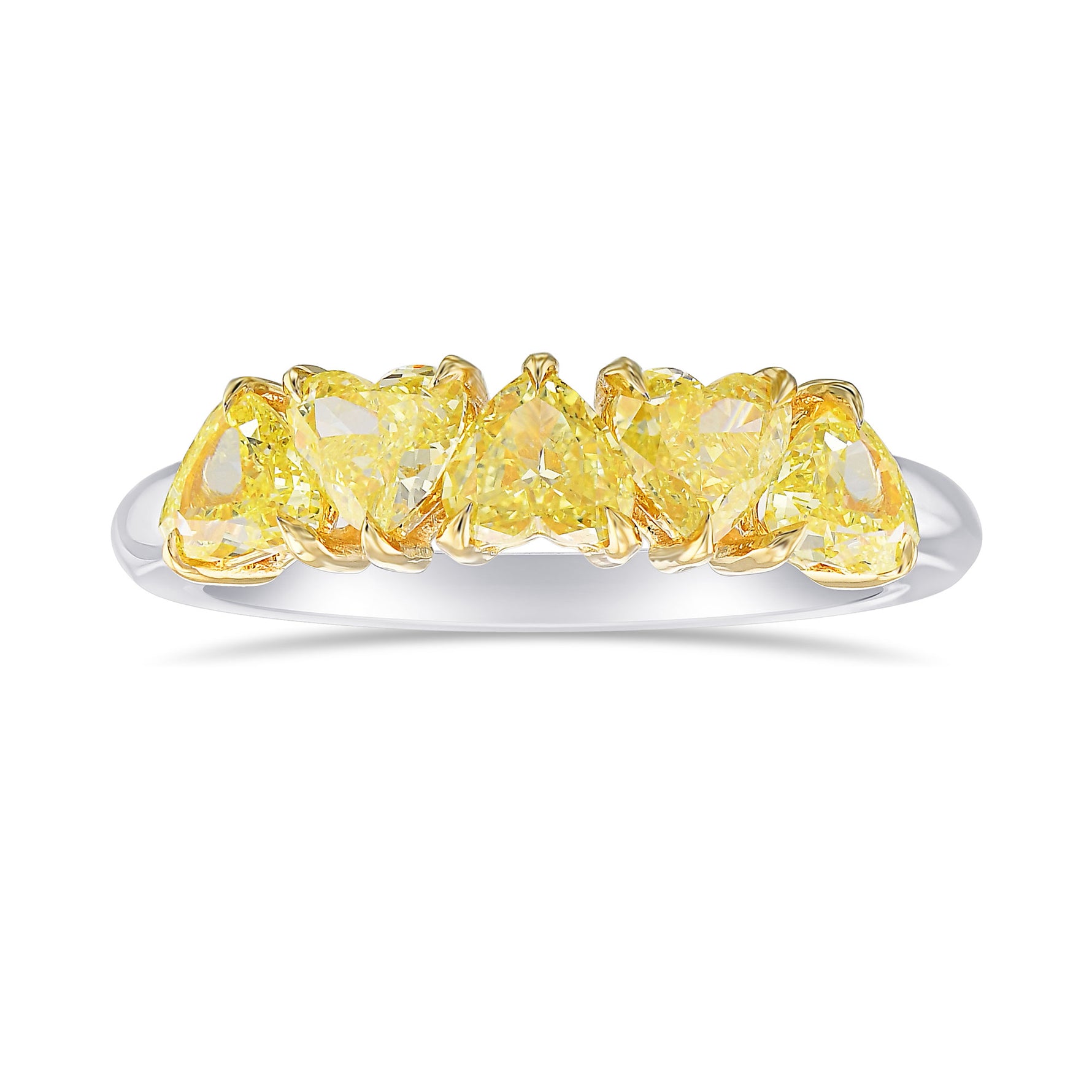 Fancy Yellow Heart shape Diamond Band Ring