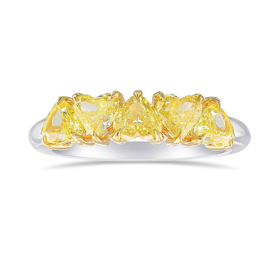 Fancy Yellow Heart shape Diamond Band Ring