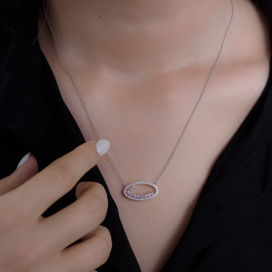 Fancy Light Pink Halo Diamond Pendant