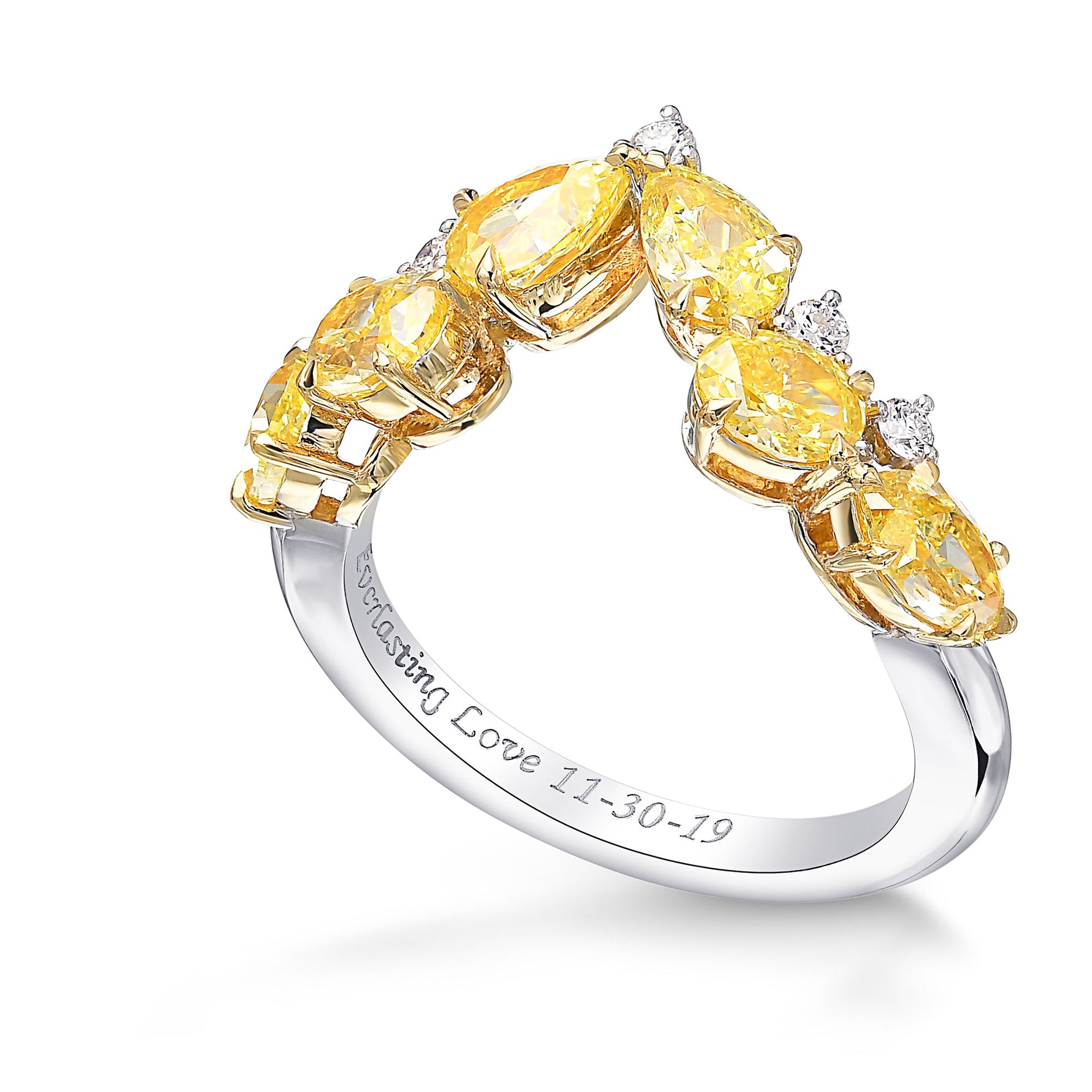 Fancy Yellow Mix Shape Diamond Wedding Ring