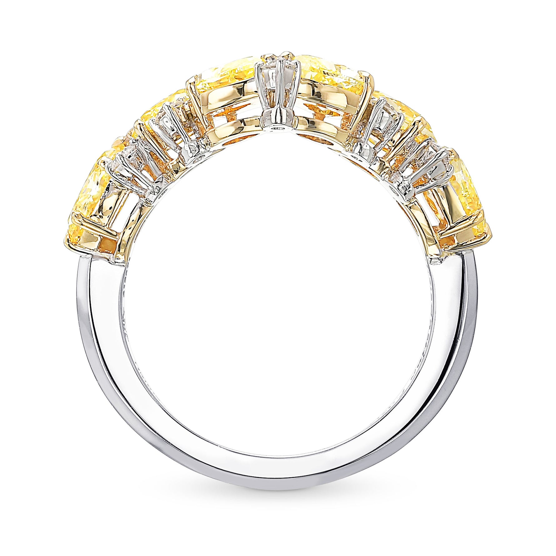 Fancy Yellow Mix Shape Diamond Wedding Ring