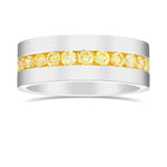 Round Fancy Yellow Diamond Band Ring