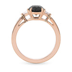 Natural Fancy Black Round Diamond Side Stone Ring