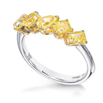  Fancy Yellow Mix shape Diamond Band Ring 