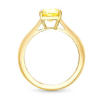 Fancy Vivid Yellow Cushion Diamond Solitaire Ring