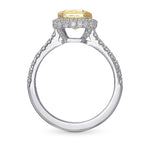 Fancy Intense Yellow Cushion Diamond Halo Ring