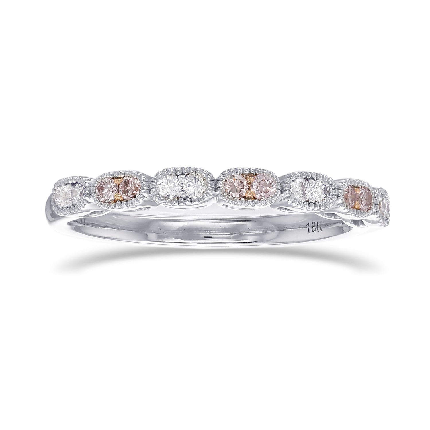 Fancy Light Pink & Colorless Diamond Band 