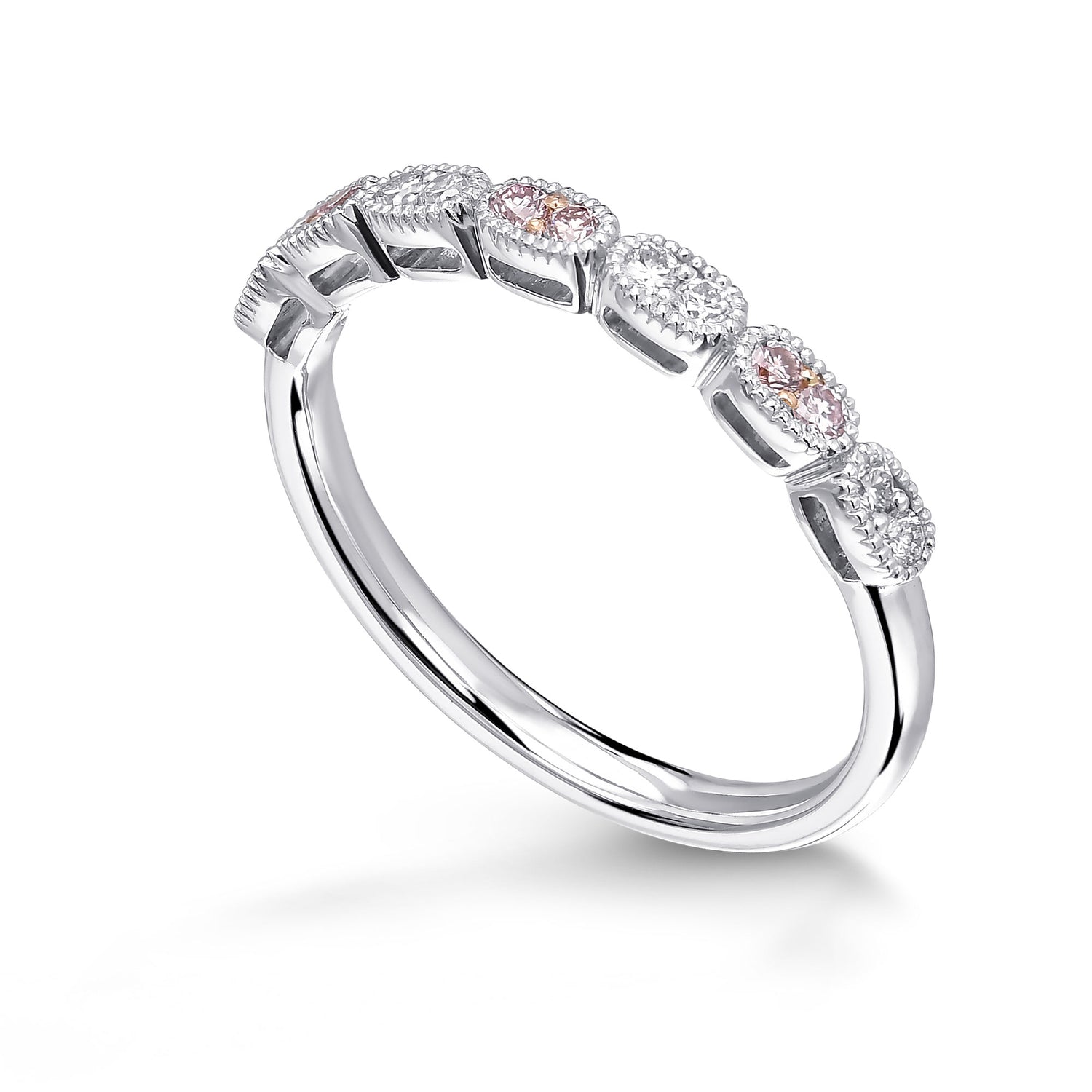 Fancy Light Pink & Colorless Diamond Band 