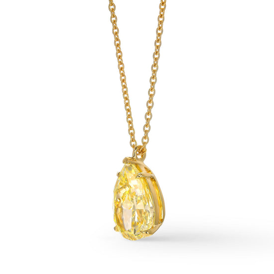 Fancy Light Yellow Pear Diamond Solitaire Pendant