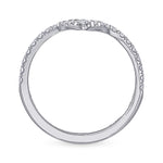 Contoured Platinum Diamond Wedding Band