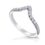 Contoured Platinum Diamond Wedding Band