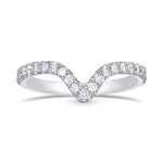 Contoured Platinum Diamond Wedding Band