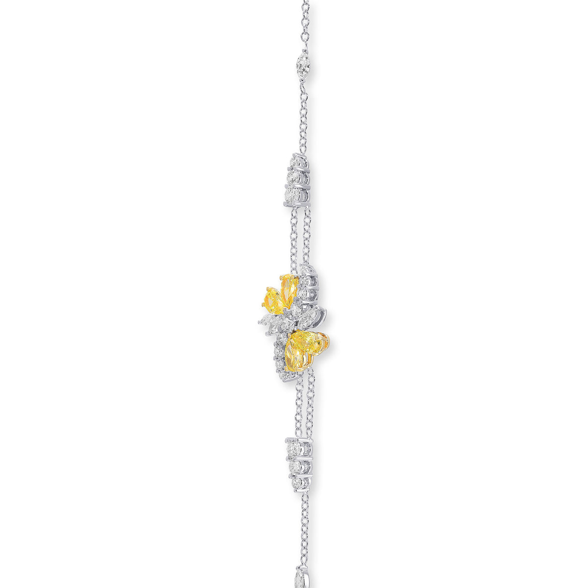 Fancy Vivid Yellow Pear Diamond Couture Bracelet