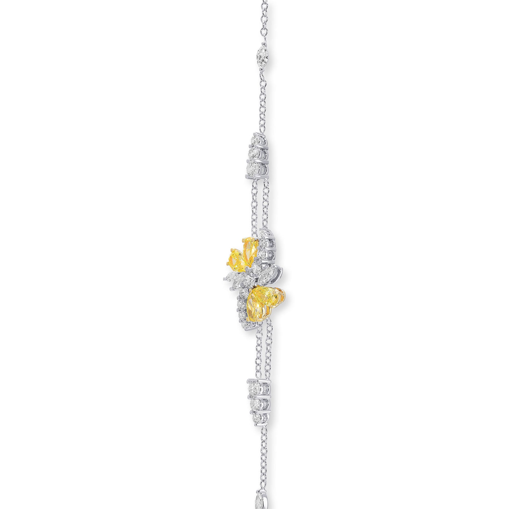 Fancy Vivid Yellow Pear Diamond Couture Bracelet