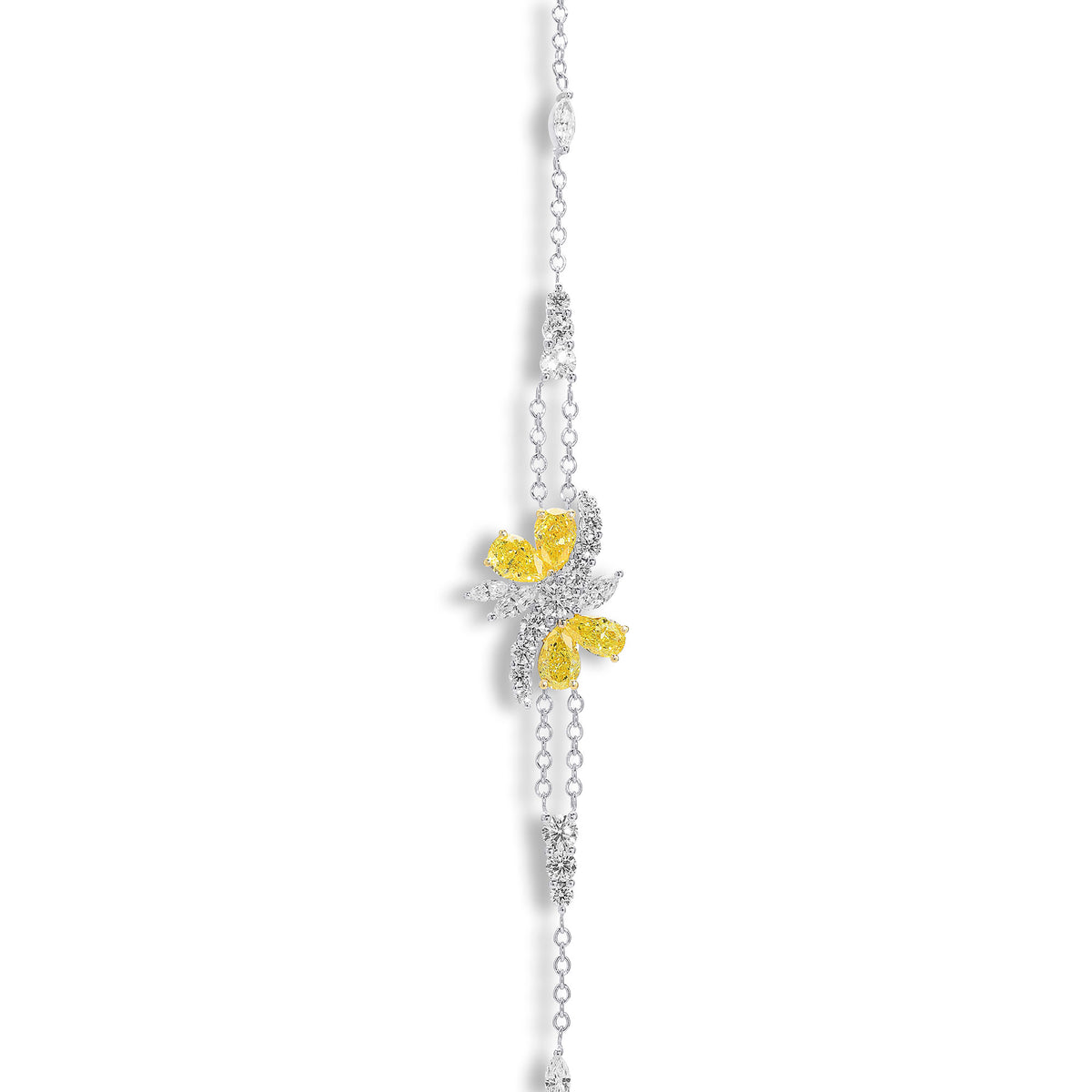 Fancy Vivid Yellow Pear Diamond Couture Bracelet