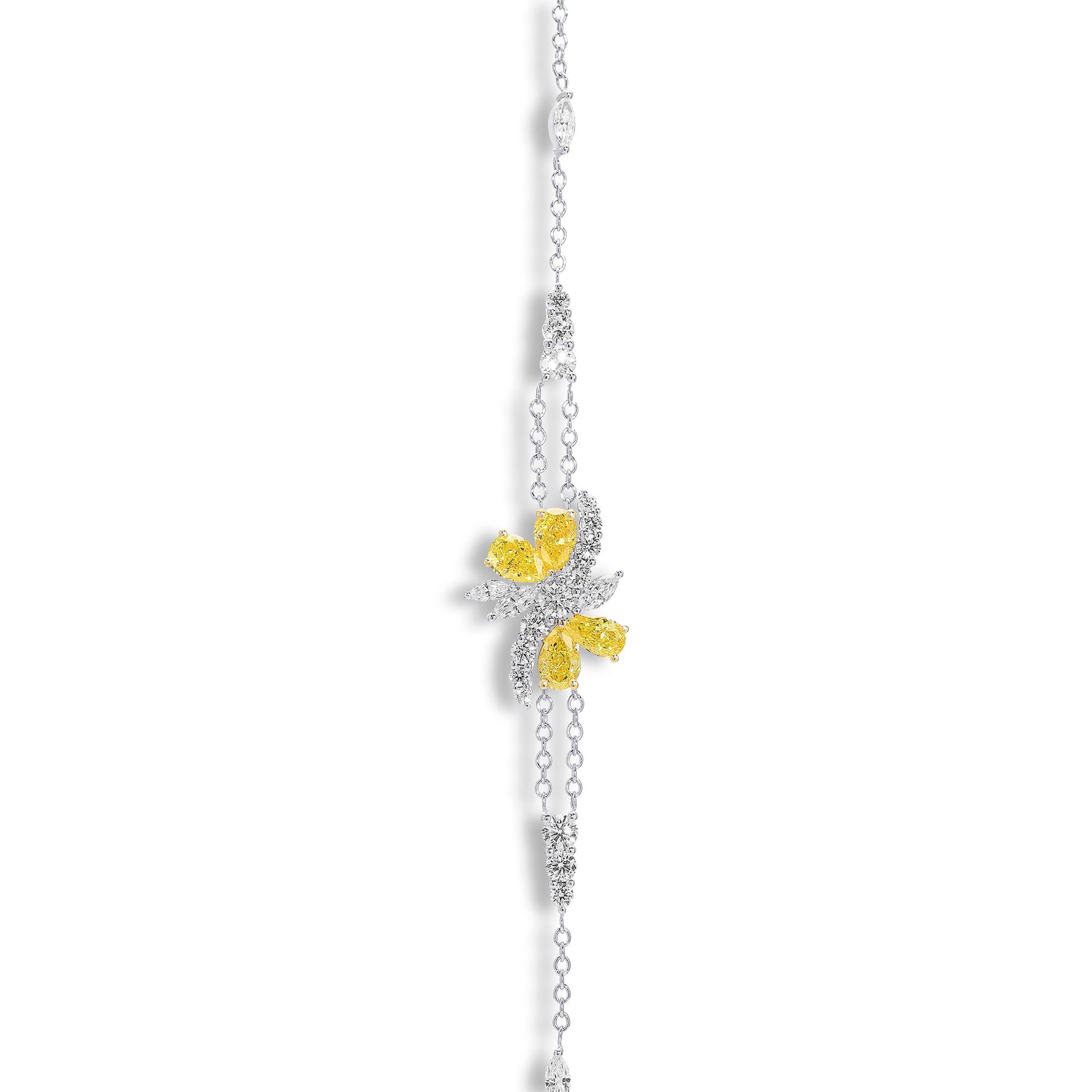 Fancy Vivid Yellow Pear Diamond Couture Bracelet