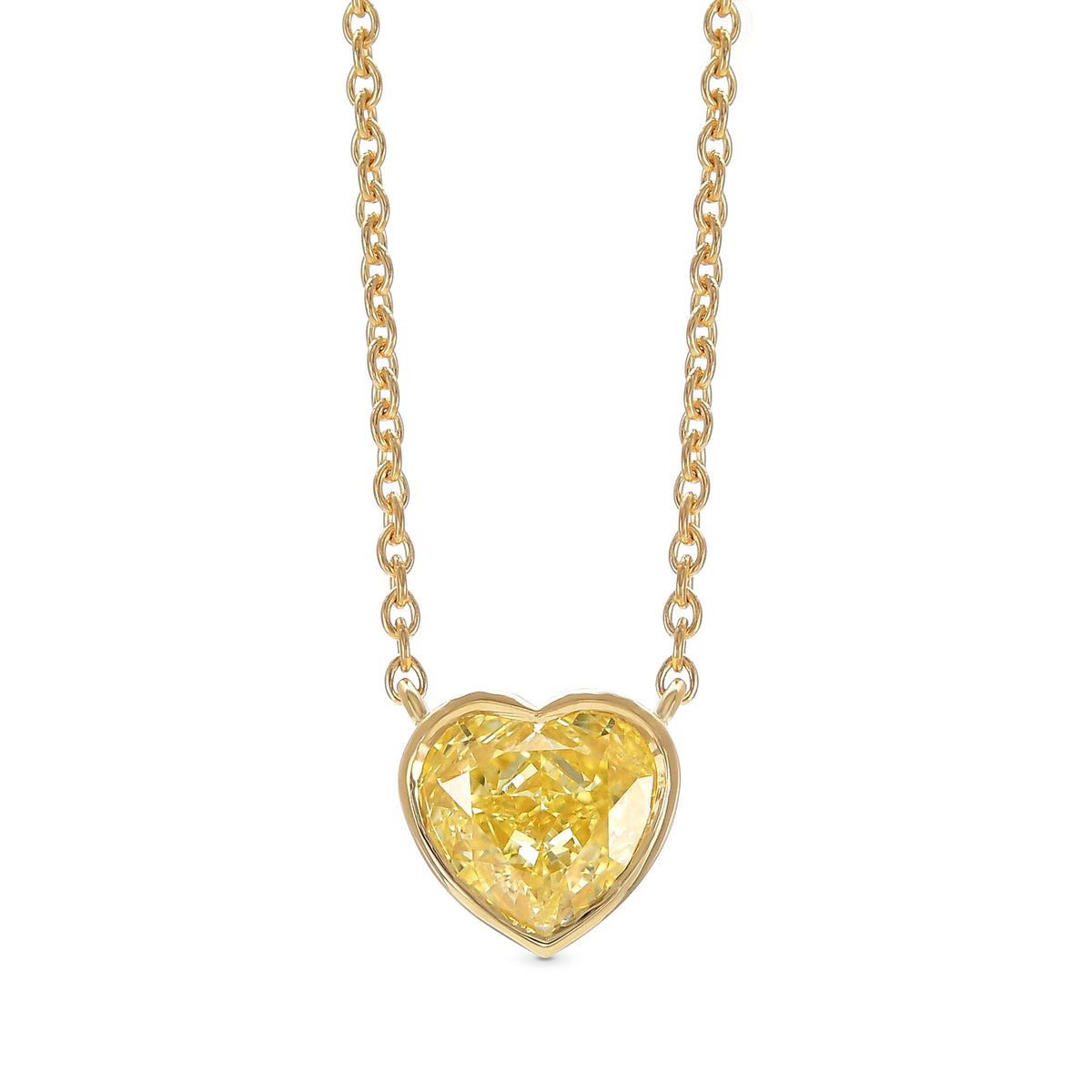 Fancy Light Yellow Heart Shape Diamond Pendant