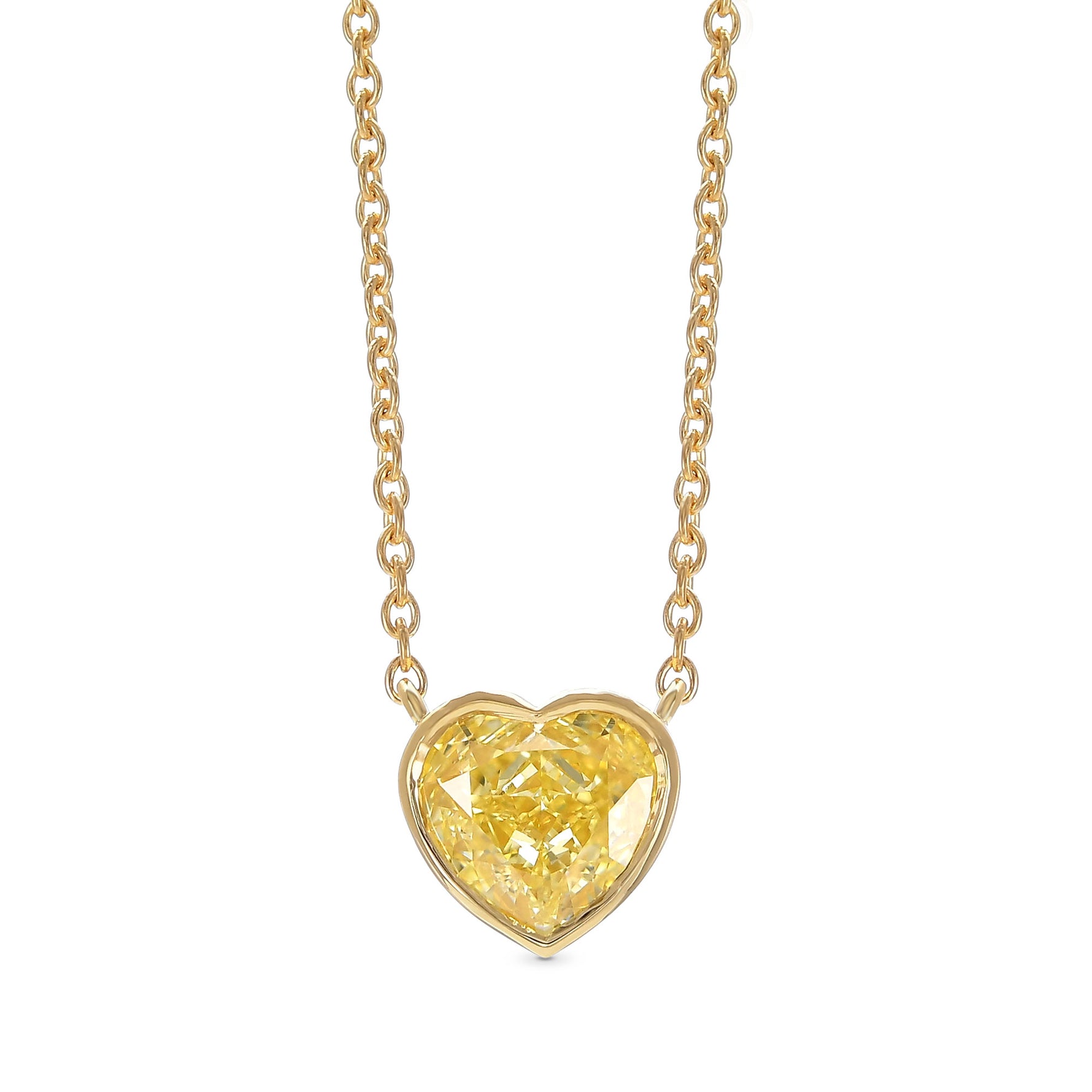 Fancy Light Yellow Heart Shape Diamond Pendant