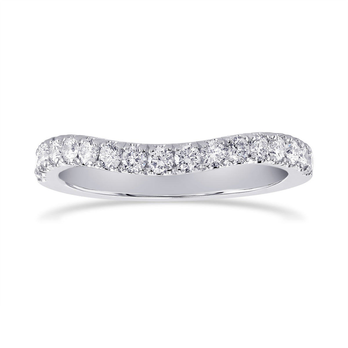 Contoured Open Pave Diamond Wedding Band