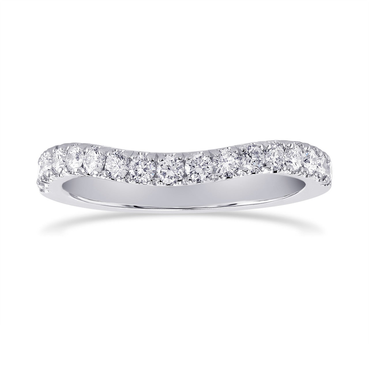Contoured Open Pave Diamond Wedding Band