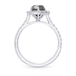 Natural Fancy Black Round Diamond Halo Ring