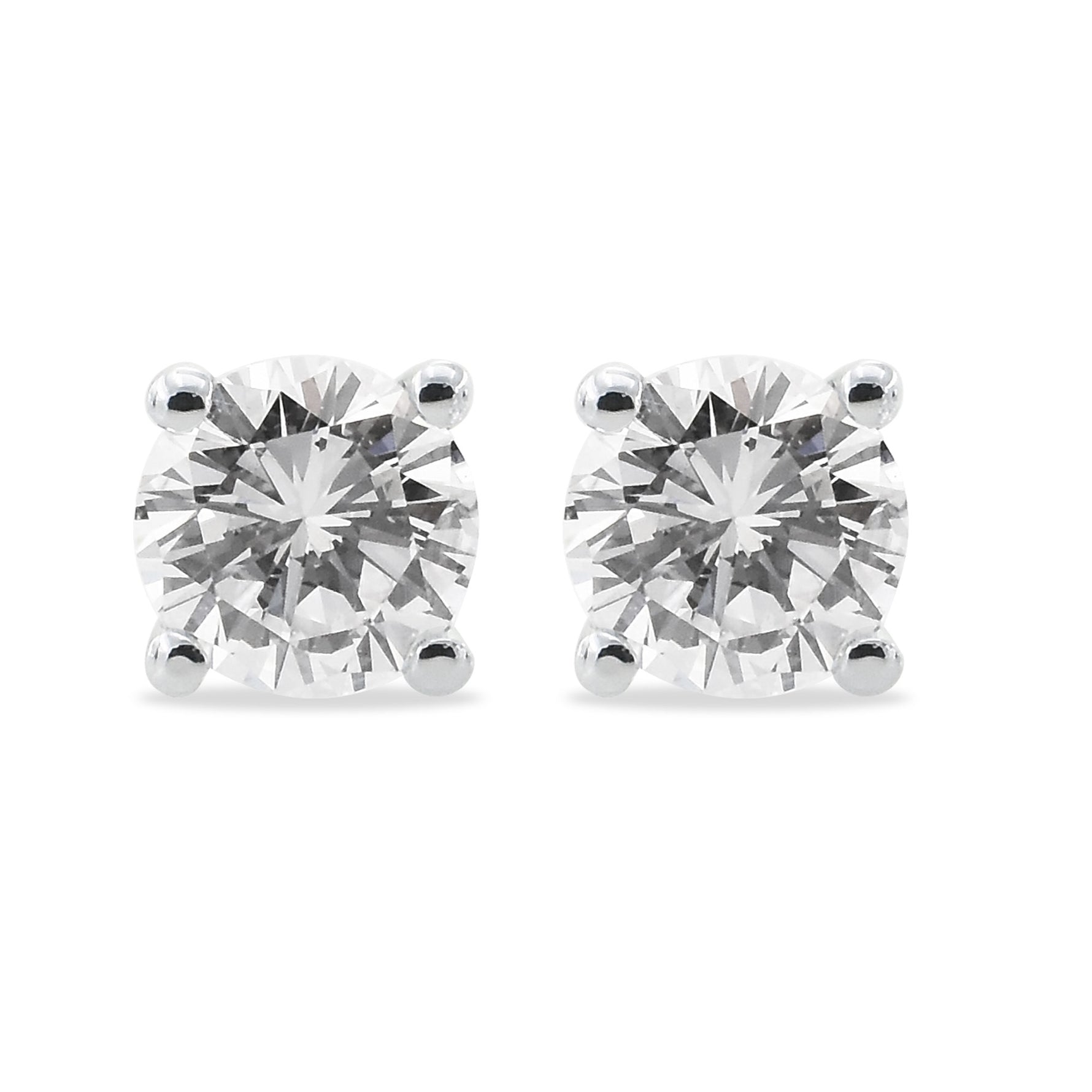 Colorless Round Brilliant Stud Diamond Earrings