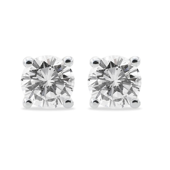 Colorless Round Brilliant Stud Diamond Earrings