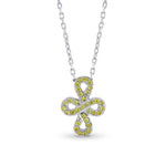 Fancy Vivid Yellow Cross-over Figure of Eight Pave Diamond Pendant