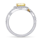 Fancy Yellow Radiant Diamond Side Stone Ring