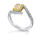 Fancy Yellow Radiant Diamond Side Stone Ring