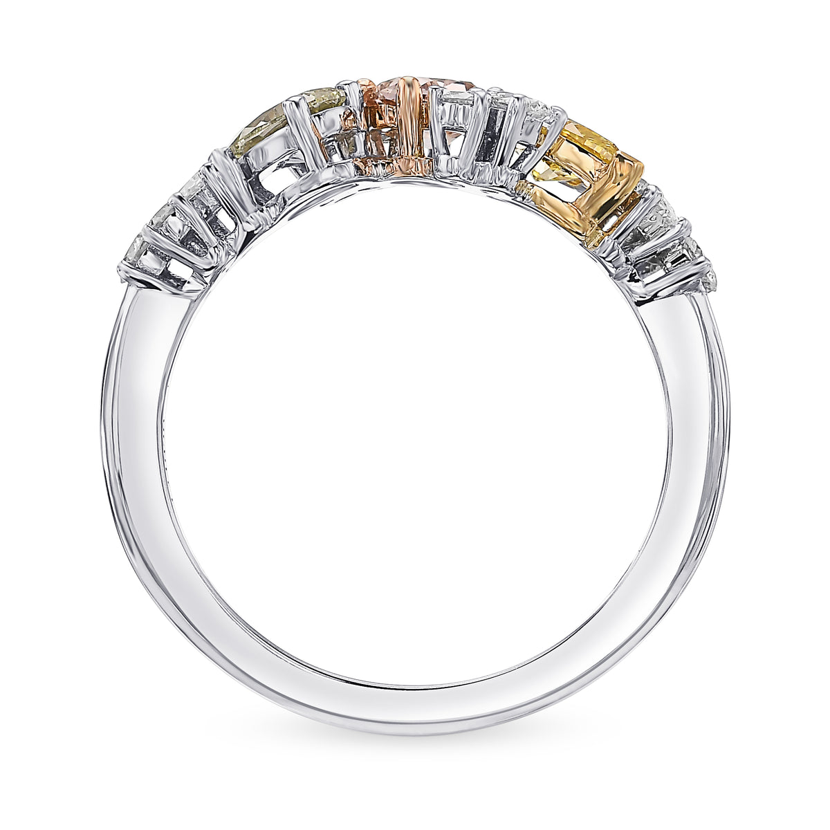 Extraordinary Multicolor and Mix Shape Diamond Band