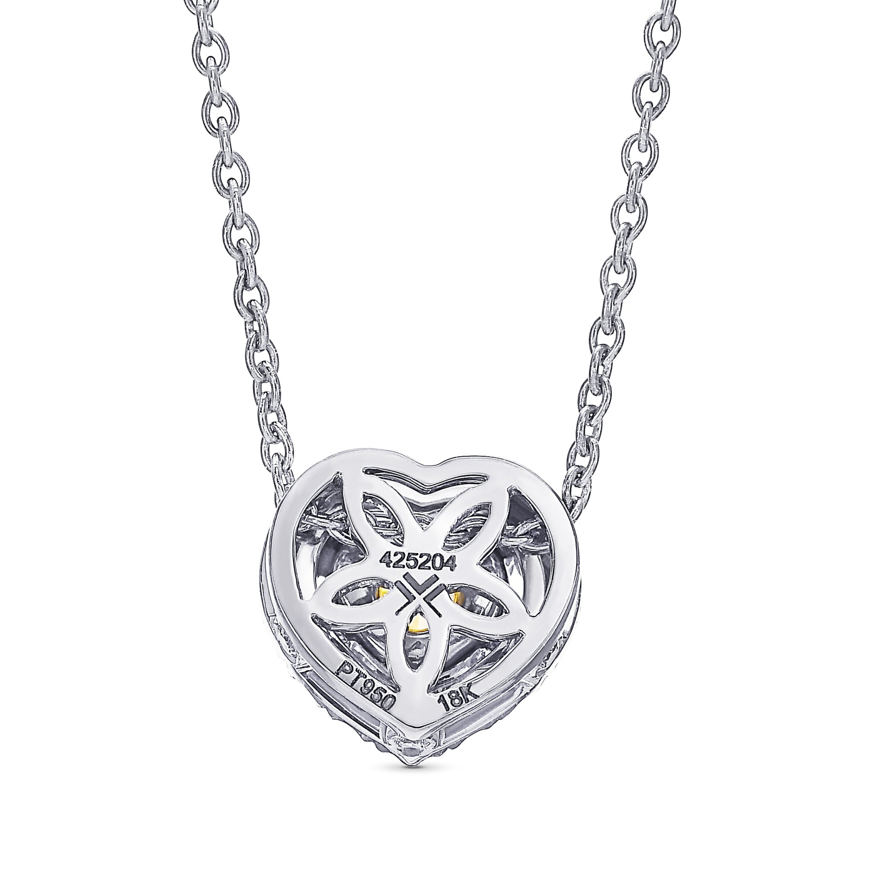 Fancy Yellow Heart Diamond Halo Pendant
