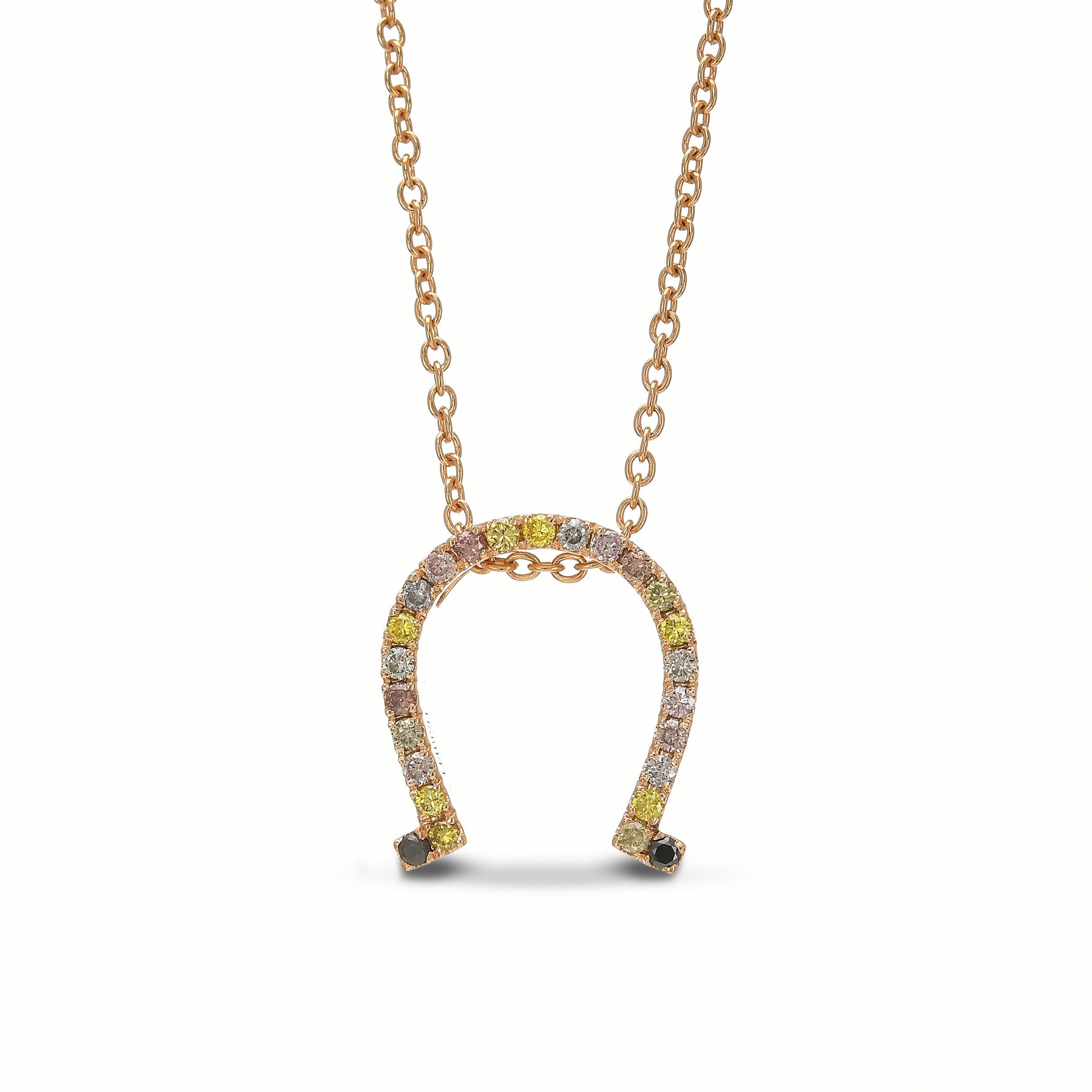 Mixed Color Rose Gold Diamond Pendant