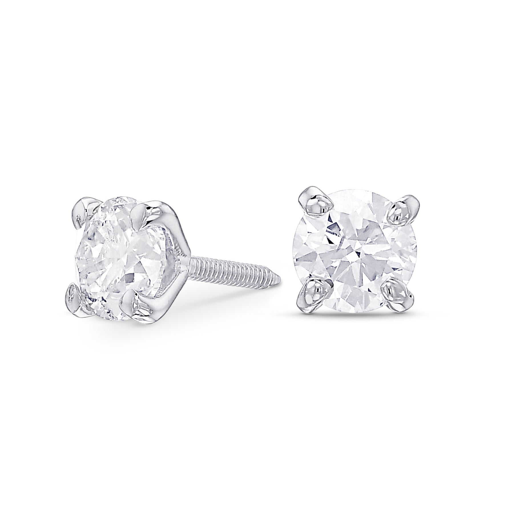 Round Brilliant Stud Diamond Earrings
