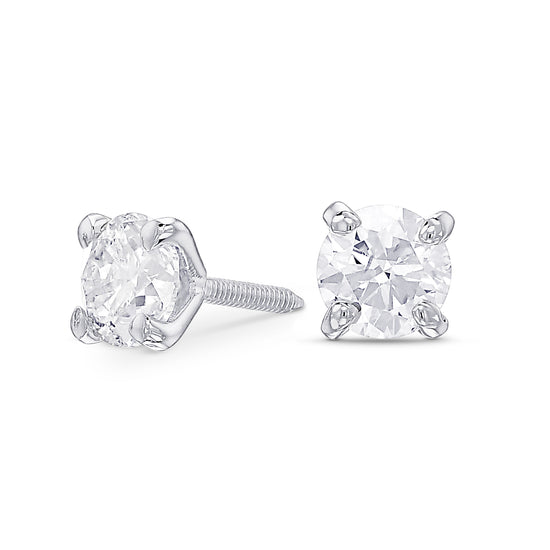 Round Brilliant Stud Diamond Earrings