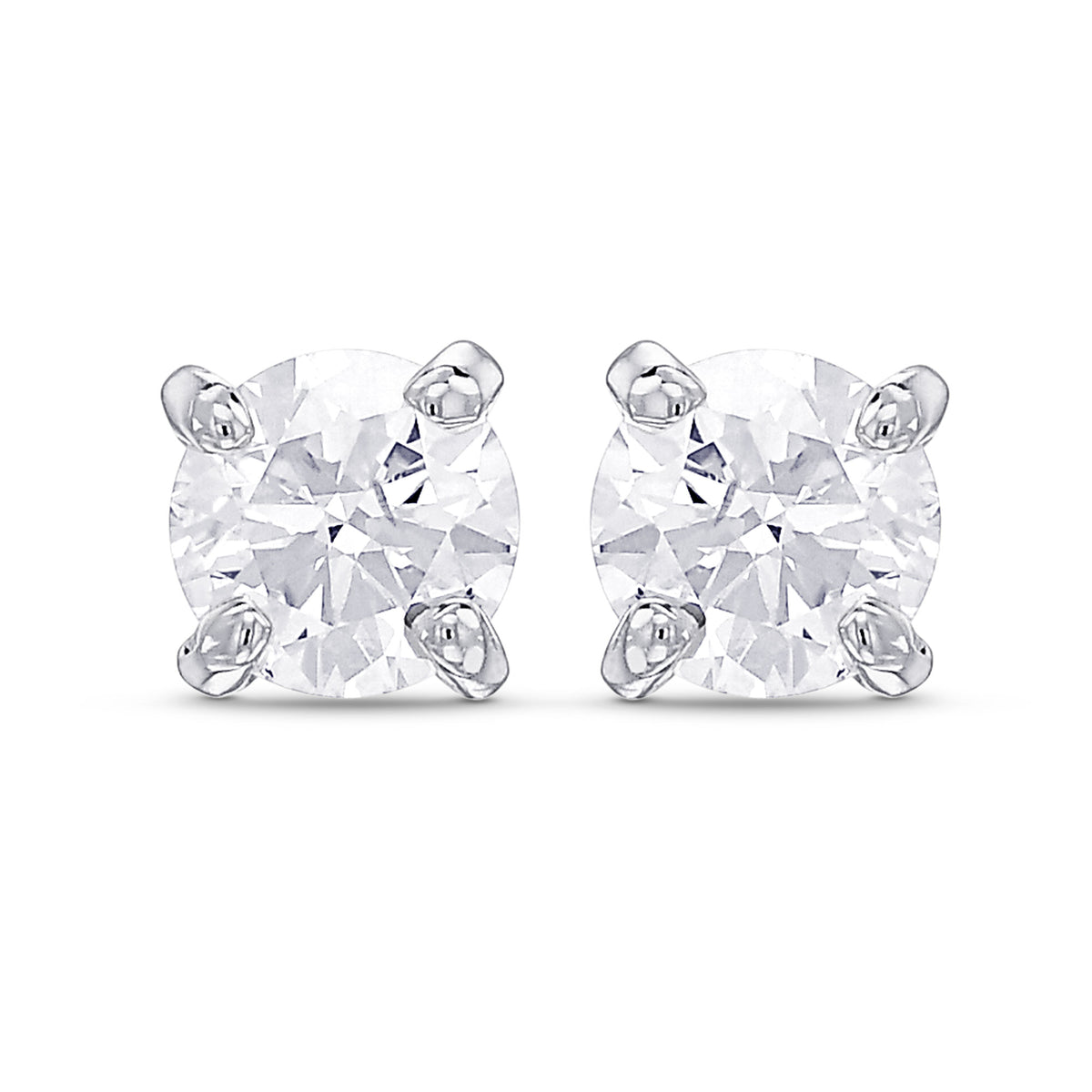 Round Brilliant Stud Diamond Earrings