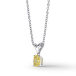 Fancy Intense Yellow Radiant Diamond Solitaire Pendant