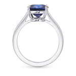 Royal Blue Cushion Sapphire Solitaire Ring