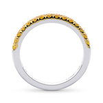 Canary Fancy Vivid Yellow Diamond Half Eternity Wedding Band 