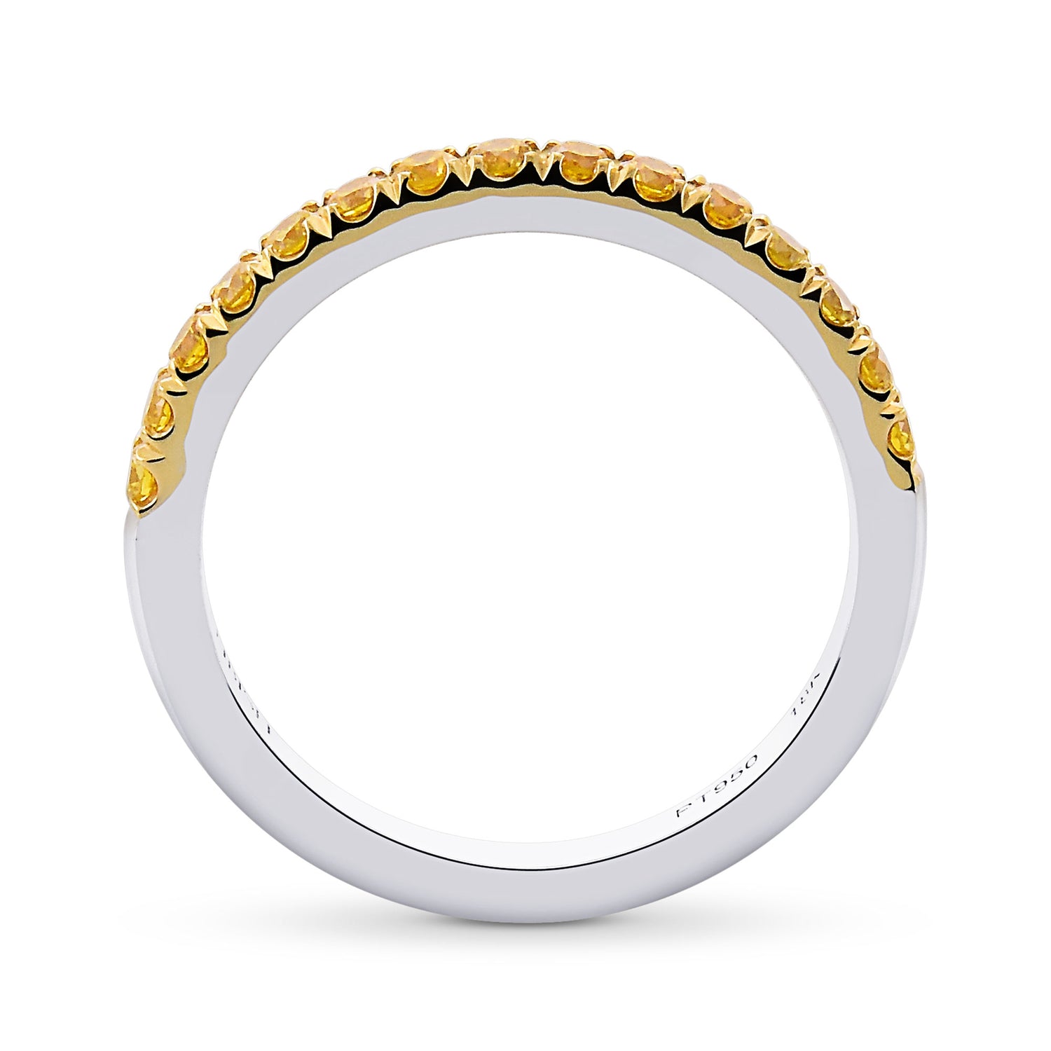 Canary Fancy Vivid Yellow Diamond Half Eternity Wedding Band 