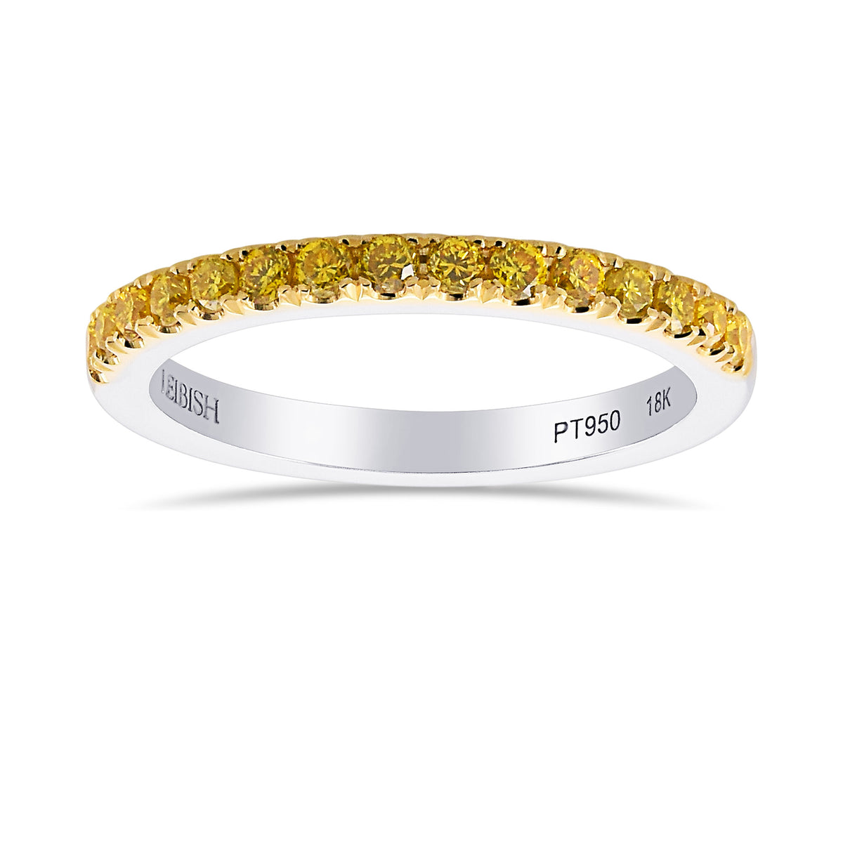Canary Fancy Vivid Yellow Diamond Half Eternity Wedding Band 