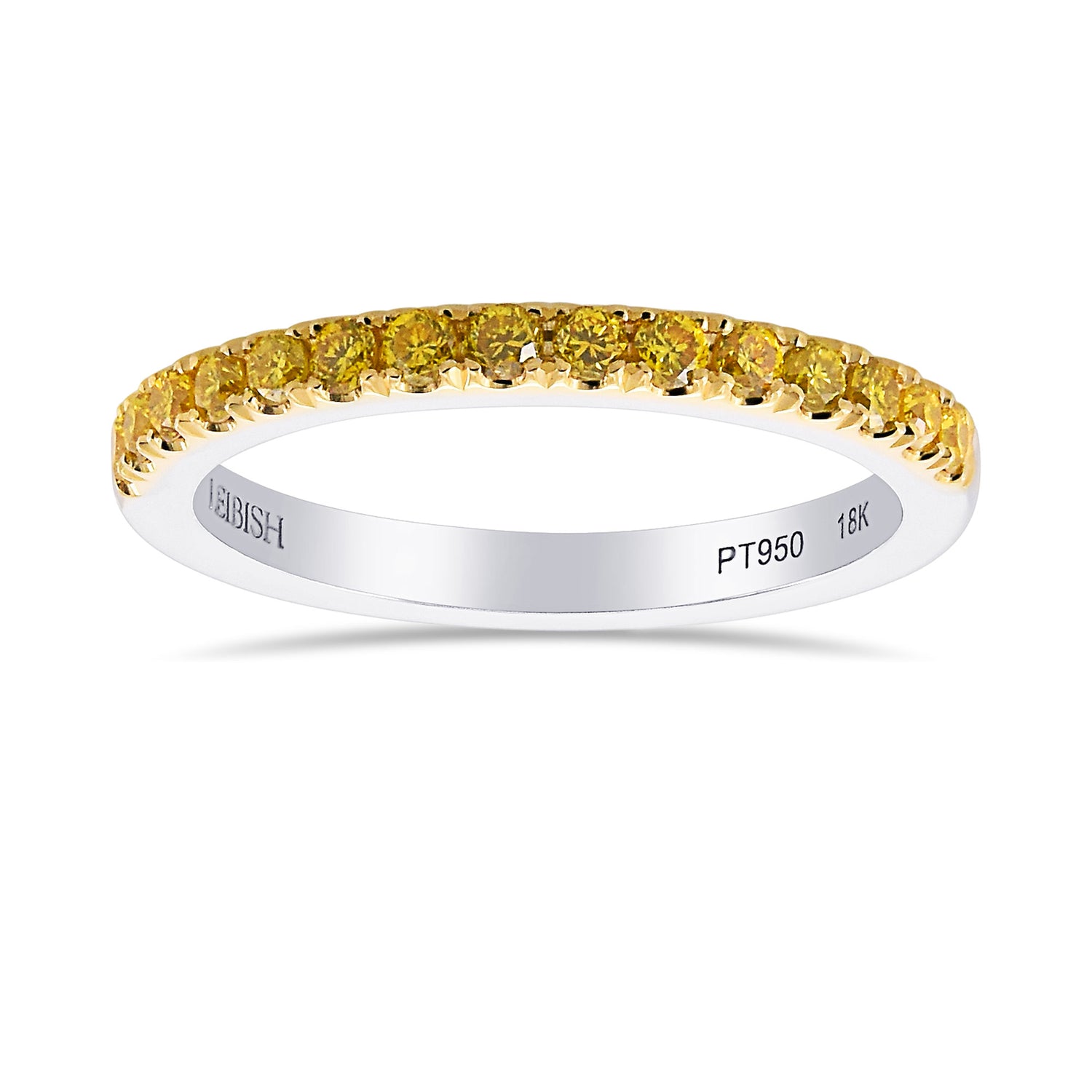 Canary Fancy Vivid Yellow Diamond Half Eternity Wedding Band 
