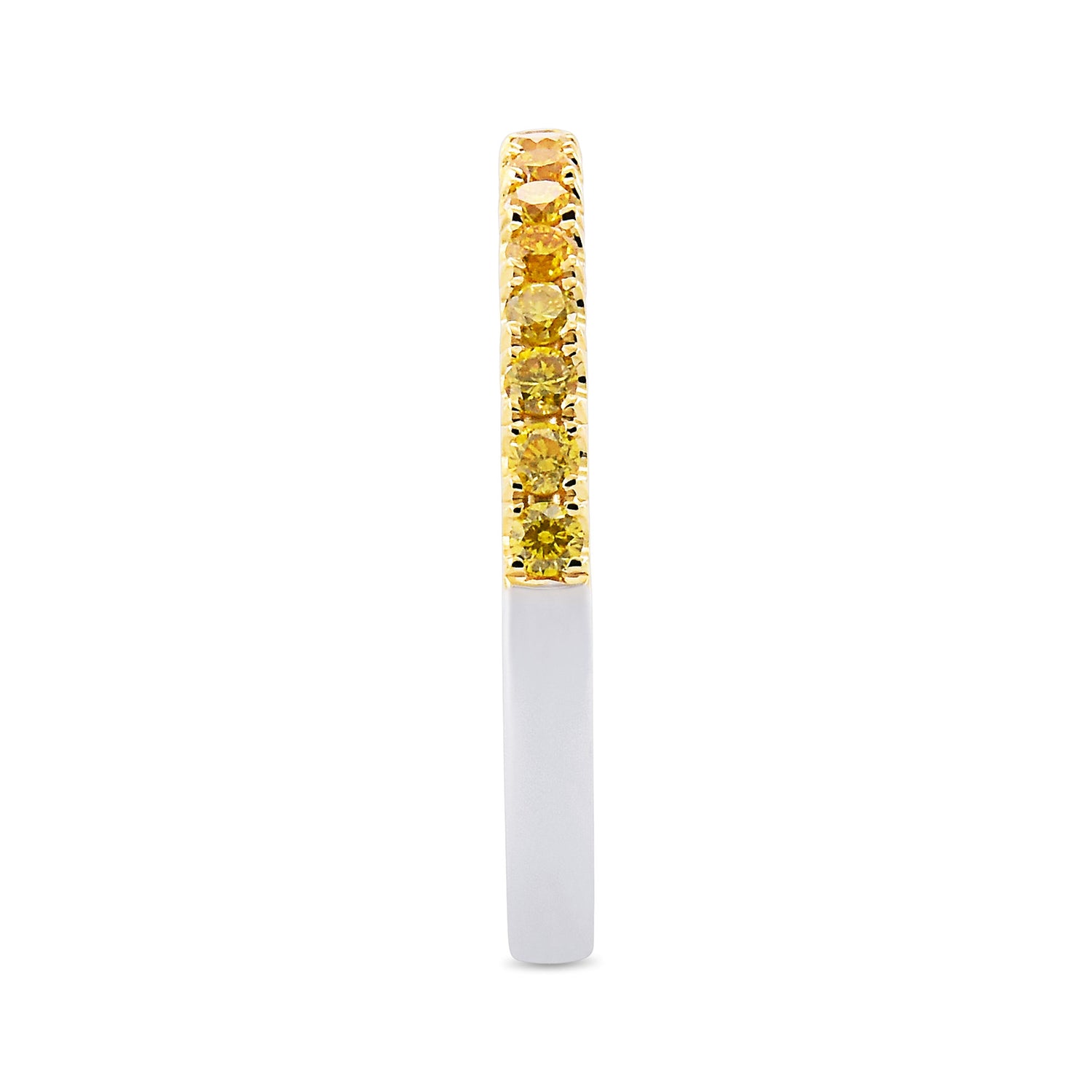 Canary Fancy Vivid Yellow Diamond Half Eternity Wedding Band 