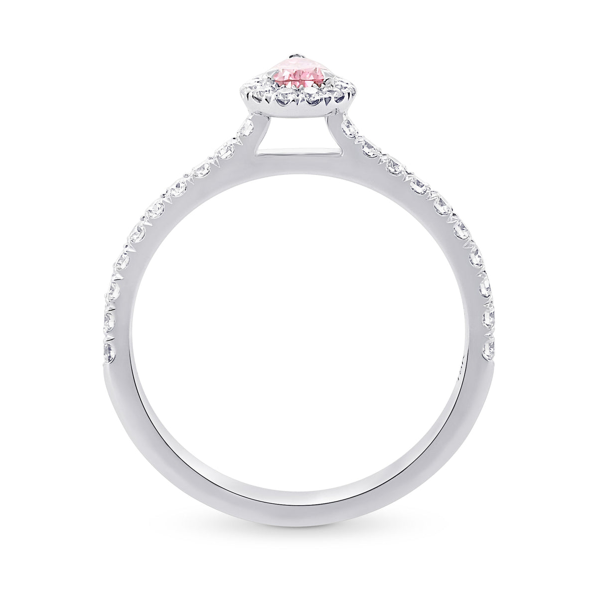 Fancy Vivid Purplish Pink Pear Diamond Halo Ring