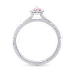 Fancy Vivid Purplish Pink Pear Diamond Halo Ring