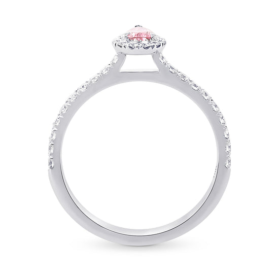 Fancy Vivid Purplish Pink Pear Diamond Halo Ring