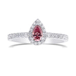 Fancy Vivid Purplish Pink Pear Diamond Halo Ring