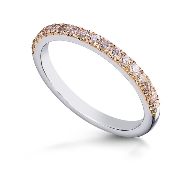 Fancy Light Pink Diamond Half Eternity Ring